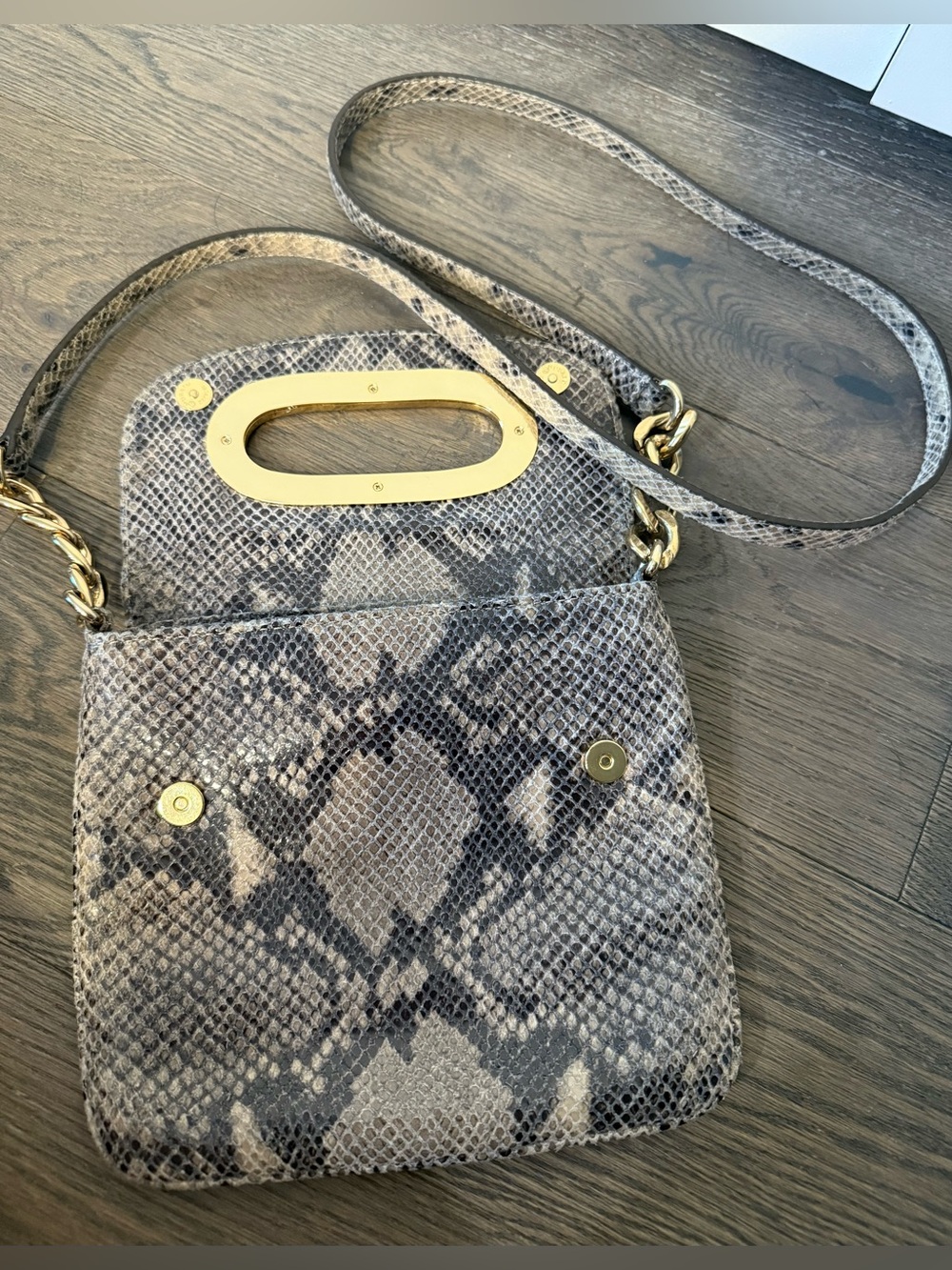 Michael Kors Snake-Print Crossbody Bag with Gold Hardware - Picture 2 of 10